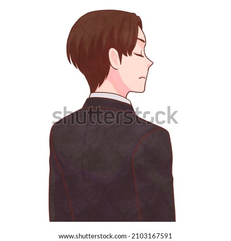 Clip art of male businessman looking away