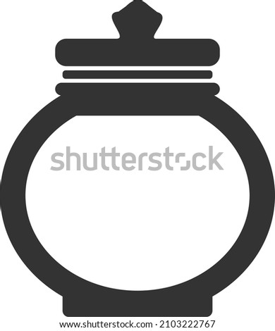 Round glass jar icon vector 