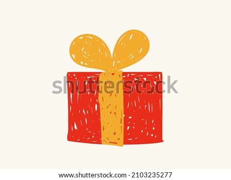 Gift box cartoon icon with bow
