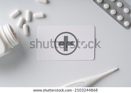 Plain name card with Medical icon on white monotone background