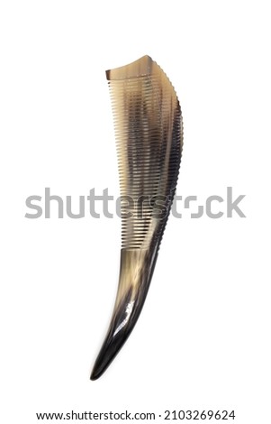 Isolated photos of a Buffalo Horn hair comb