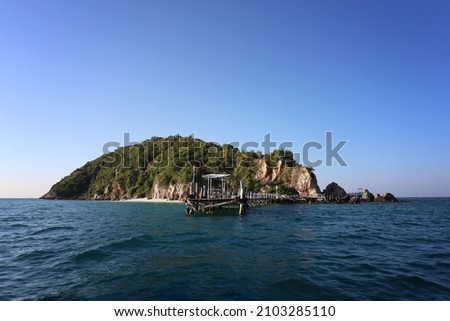 Koh Kham Island in Sattahip, Popular dive sites and attractions in Chonburi Province of Thailand. Royalty-Free Stock Photo #2103285110