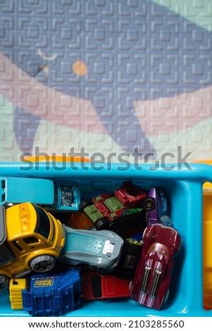 Kid's car toys on a playground