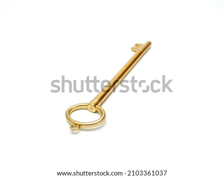 golden key isolated on white background 