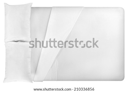 Bed. Isolated against white background. Royalty-Free Stock Photo #210336856