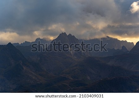 Aerial panorama view of norway mountains, vacation concept. 