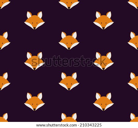 Seamless pattern with cute foxes. Vector illustration