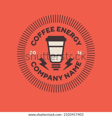 Modern Vektor Coffee power logo template design. Creative coffee logo flash energy concept. Concept of morning energy, charging drink.