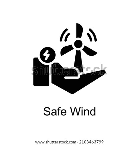 Safe Wind vector Solid icon for web isolated on white background EPS 10 file