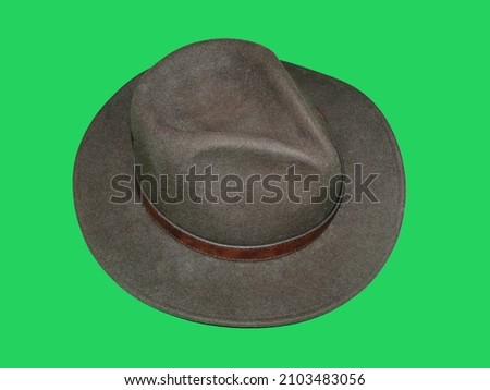 brown cowboy hat on green screen
