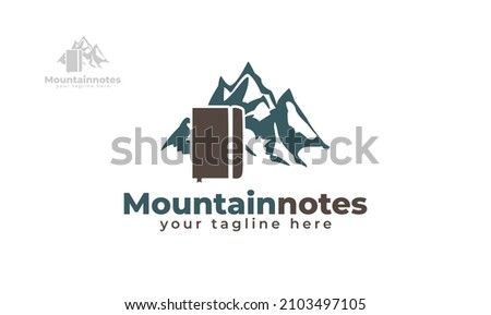 Mountain book logo design. vector