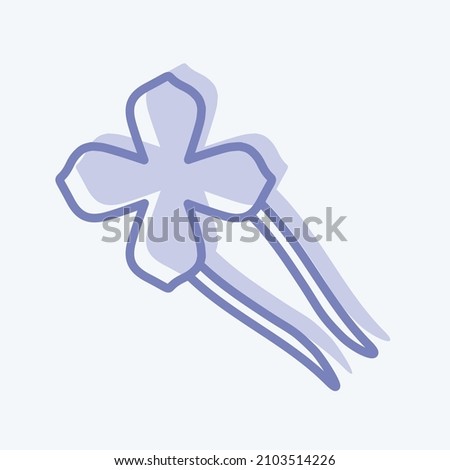 Icon Hair Pins - Two Tone Style - simple illustration, good for prints , announcements, etc