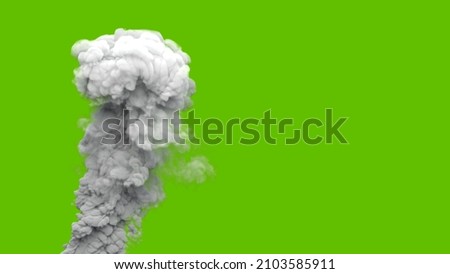 grey carbon dioxide smoke column from power plant or factory on chroma key screen, isolated - industrial 3D rendering