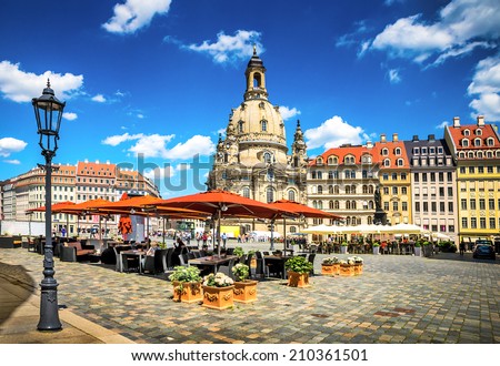 The ancient city of Dresden, Germany. Historical and cultural center of Europe. Royalty-Free Stock Photo #210361501