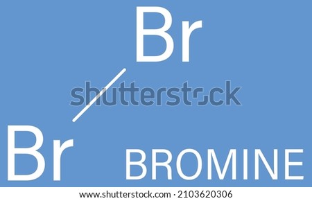 Elemental bromine, Br2, molecule. Skeletal formula. Royalty-Free Stock Photo #2103620306