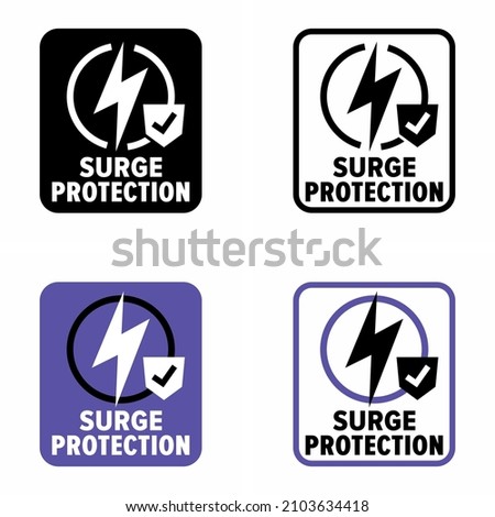 "Surge Protection" vector information sign Royalty-Free Stock Photo #2103634418