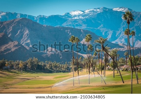 Scenic Palm Desert Landscape California. Winter Season in the Coachella Valley. United States of California.