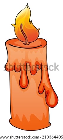 Illustration of an orange candle on a white background