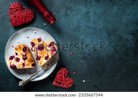Valentines day dessert. Valentines dessert. Heart shaped cheesecake brownie with cherry. Mothers Day dessert. Fathers day dessert. Womens day cake. Heart cheesecake. Heart cake