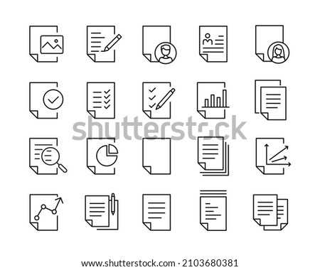 Documents Icons - Vector Line Icons. Editable Stroke. Vector Graphic Royalty-Free Stock Photo #2103680381