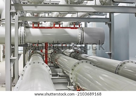 Gas-insulated high-voltage busbars, concept industry, power generation, gas-insulated busbars Royalty-Free Stock Photo #2103689168