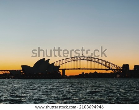 Sunset at Sydney Harbour in New South Wales