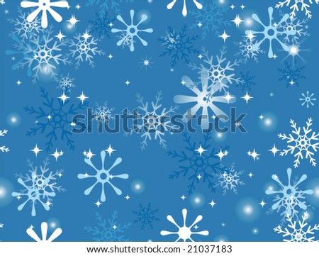 Christmas Background (Seamless) Snowflakes - Vector