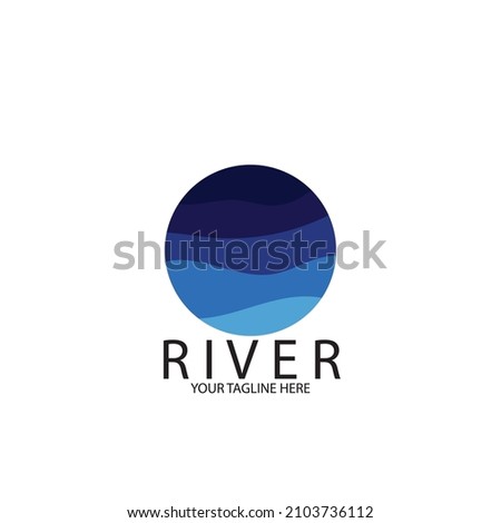 isolated blue river icon vector illustration template design