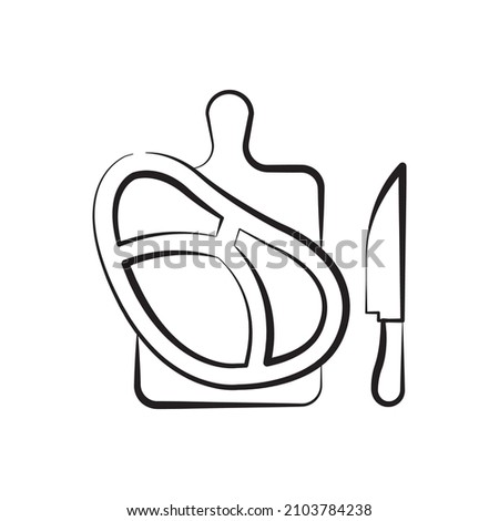 Beefsteak vector Outline Icon Design illustration. Food and Drink Symbol on White background EPS 10 File