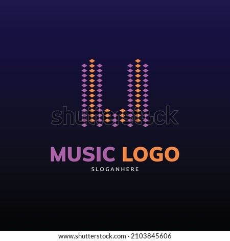 U letter logo, U equalizer logo, U letter logo