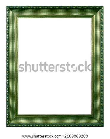 Antique green frame isolated on the white background vintage style