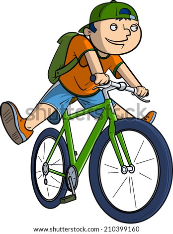 Schoolboy on bike 