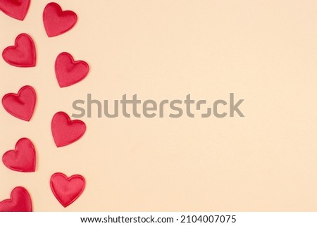 Red heart on a yellow background, Valentine's Day card