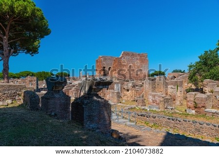 Ostia antica, Italy, The Capitol is a so-called podium temple, which means that the building stands on a high pedestal, which should symbolize the Capitoline Hill 