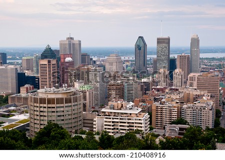 Montreal highrise -  view from Mount Royal at daytime