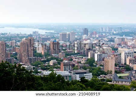 Montreal skyline -  view from Mount Royal at daytime