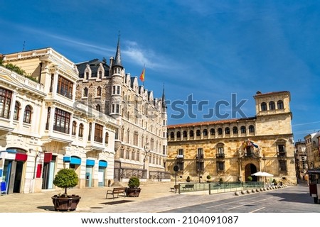 Historic buildings in Leon, Spain Royalty-Free Stock Photo #2104091087