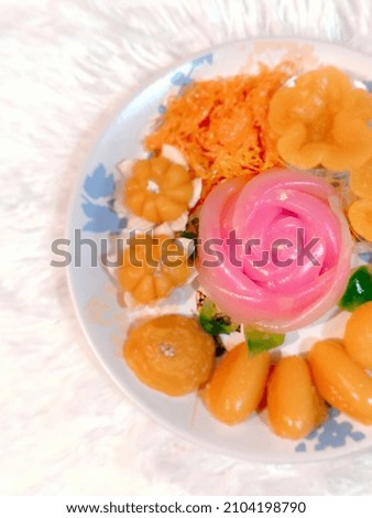 Thai dessert with beautiful colors and delicious taste