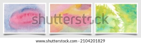 Bundle set of vector colorful watercolor backgrounds for a business card or flyer template