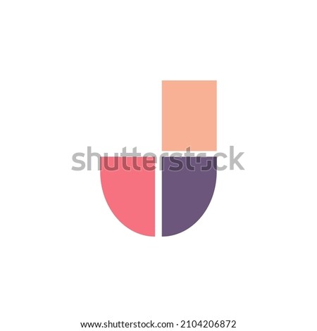 vector illustration.geometric design with a shape resembling the letter J