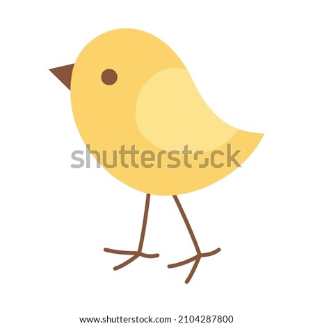 Vector chicken for Easter. Yellow chicken chick. Simple illustration.