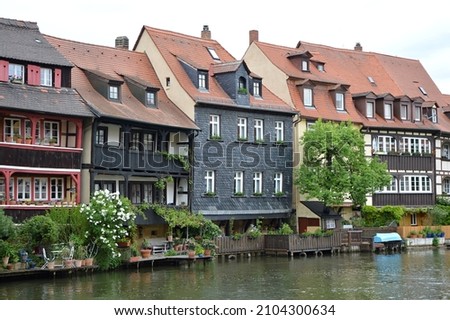 Historical Buildings at the River Pegnitz in the Old Town of Bamberg, Franconia, Bavaria
