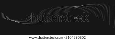 Dark grey airy particles flow vector design, abstract background with wave of flowing dots array, digital futuristic illustration, nano technology theme. Royalty-Free Stock Photo #2104390802