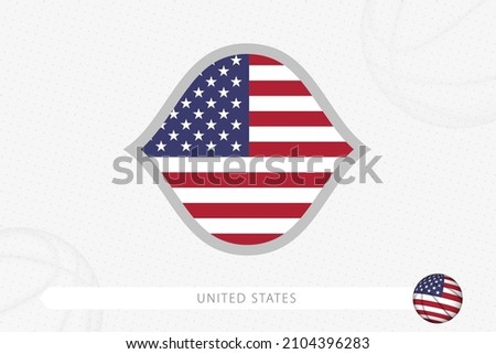 USA flag for basketball competition on gray basketball background. Sports vector illustration.