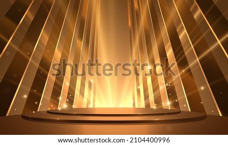 Golden scene with light rays effect Royalty-Free Stock Photo #2104400996