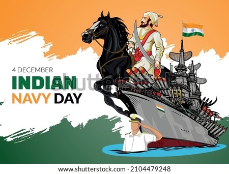 Indian Navy Day , 4 December, Father of Indian navy, fighter-ship, India  Royalty-Free Stock Photo #2104479248