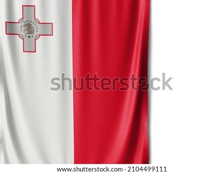 Malta flag isolated on white background. Close up of the Malta flag. flag symbols of Maltese. Royalty-Free Stock Photo #2104499111