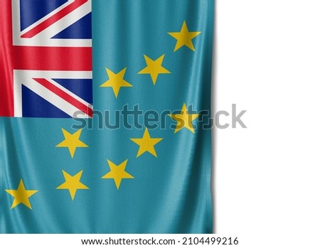 Tuvalu flag isolated on white background. Close up of the Tuvalu flag. flag symbols of Tuvaluan.