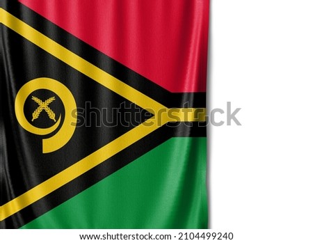 Vanuatu flag isolated on white background. Close up of the Vanuatu flag. flag symbols of Vanuatuan.