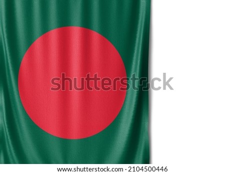 Bangladesh flag isolated on white background. Close up of the Bangladesh flag. flag symbols of Bangladeshi.